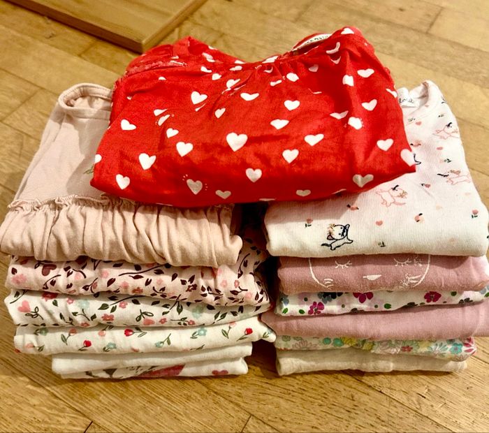 13 T-Shirts Manches Longues Bébé Fille - Taille 6 Mois 💖 - photo numéro 2