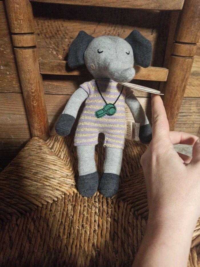 Peluche éléphant Elliot picca loulou neuf - photo numéro 3