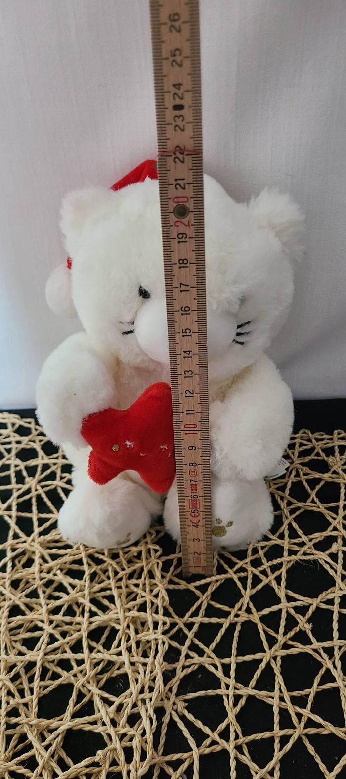 Doudou peluche SERGENT MAJOR CHAT étoile bonnet rouge 24cm grelot - photo numéro 2