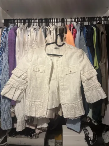 Veste tweed blanche