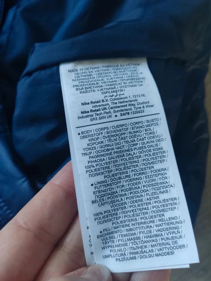 Doudoune / veste matelassée sans manches bleu marine avec poches taille S Nike neuve - photo numéro 8