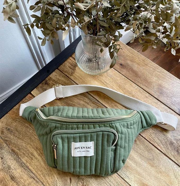 Sac banane en coton matelassé kaki Joy en Sac