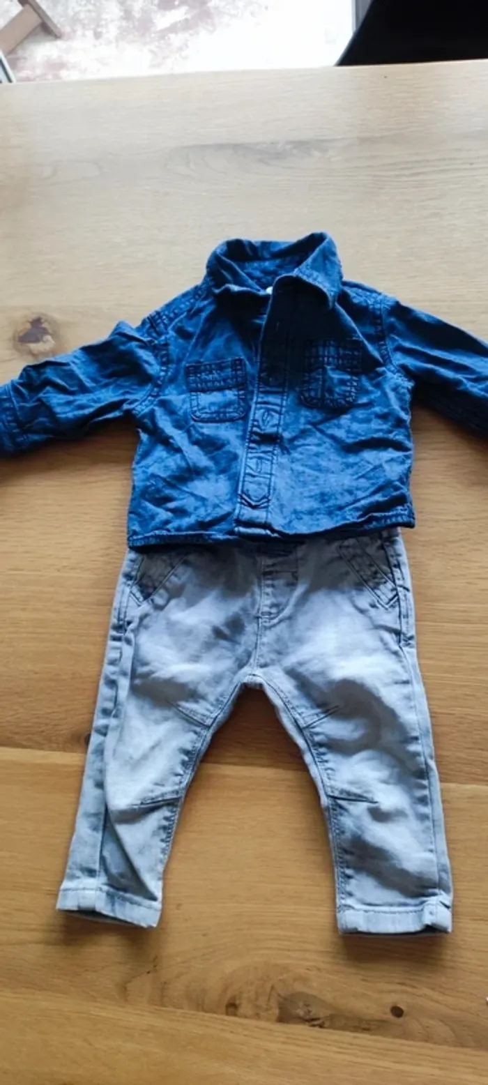 Lot Pantalon chemise 6 mois - photo numéro 2