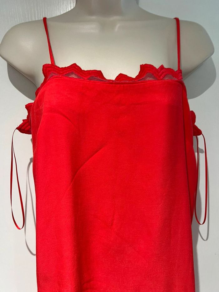 Robe Gala Rouge, dentelle, voile, Copcopine, taille 36 - photo numéro 7