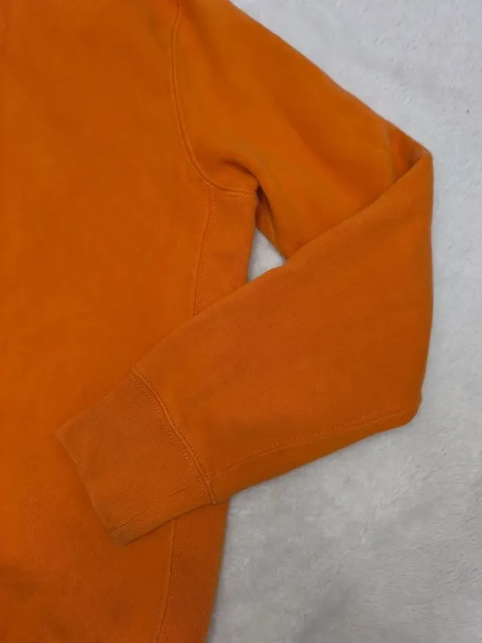 Sweat à capuche zippé Polo Ralph Lauren homme taille L orange manche tachée - photo numéro 11