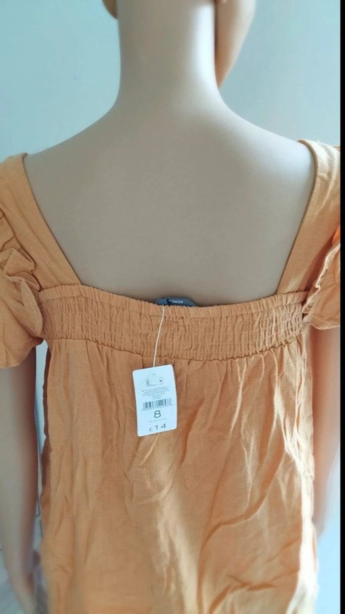 Top haut blouse orange femme taille s - photo numéro 10
