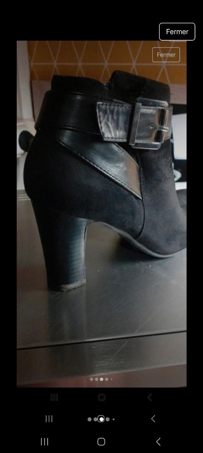 Très jolie bottines noir en daim - photo numéro 3