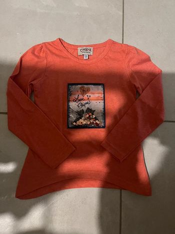 5/6 ans - tee-shirt manches longues chipie oranger