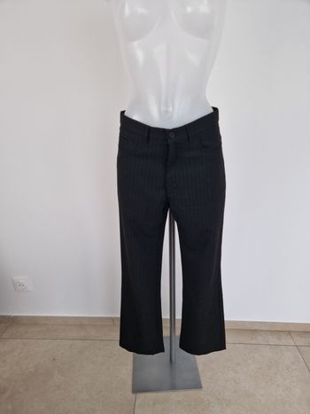 Pantalon homme noir à rayures pointillées Tissaia
