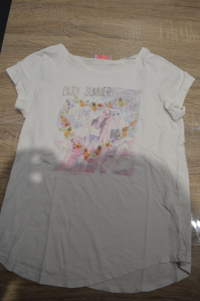 Tee shirt manches courtes blanc Lisa Rose 8 ans
