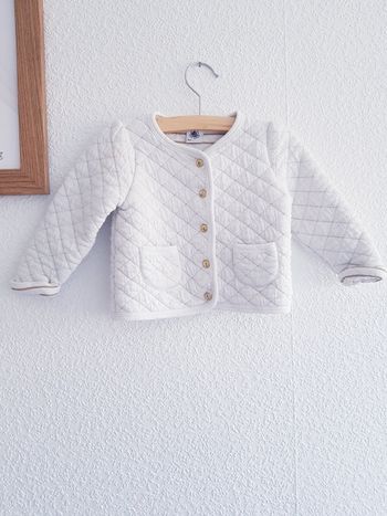 Petit Bateau - Veste / gilet - Blanche et dorée