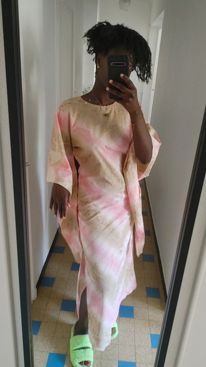 Robe boubou long cintré wax africain batik sénégalais - photo numéro 5