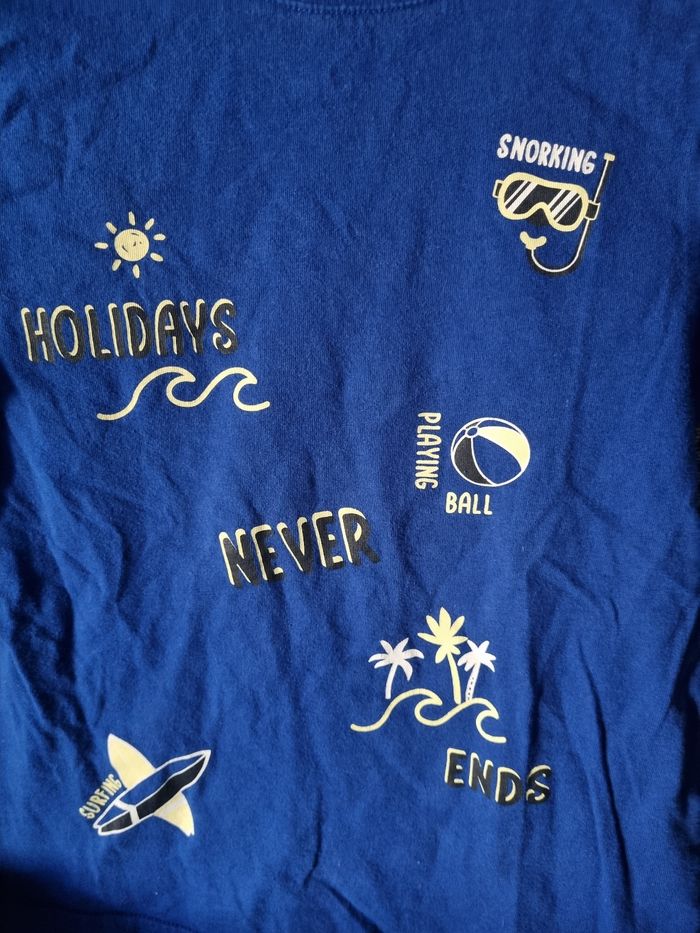 T-shirt bleu imprimé 6ans - photo numéro 2