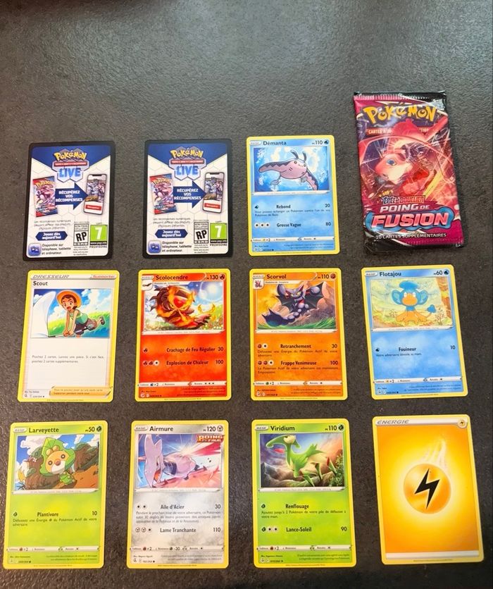 Lot de 9 cartes Pokémon françaises – Série EB8 : Poing de Fusion