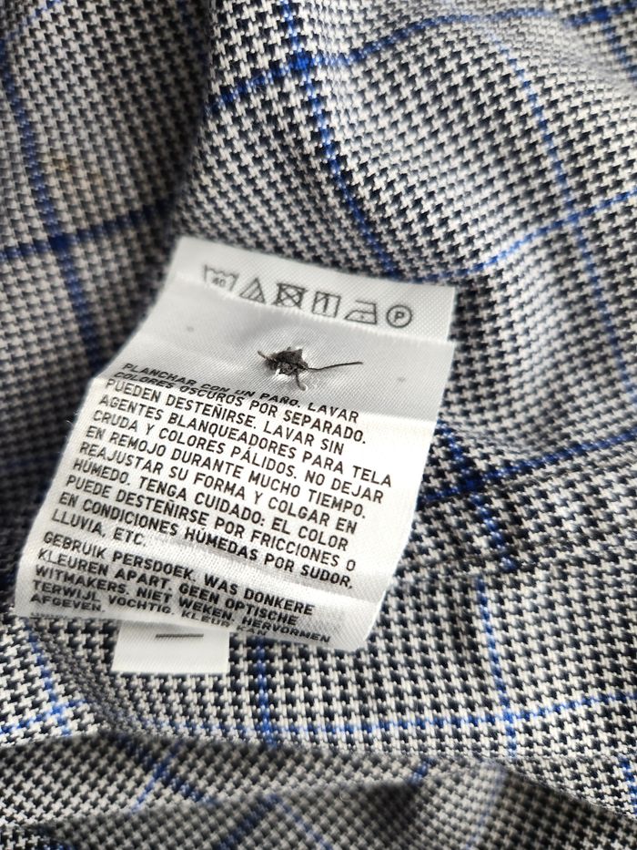 Chemise Ines de la Fressange x Uniqlo Carreaux Gris & Bleu - Taille S - photo numéro 8
