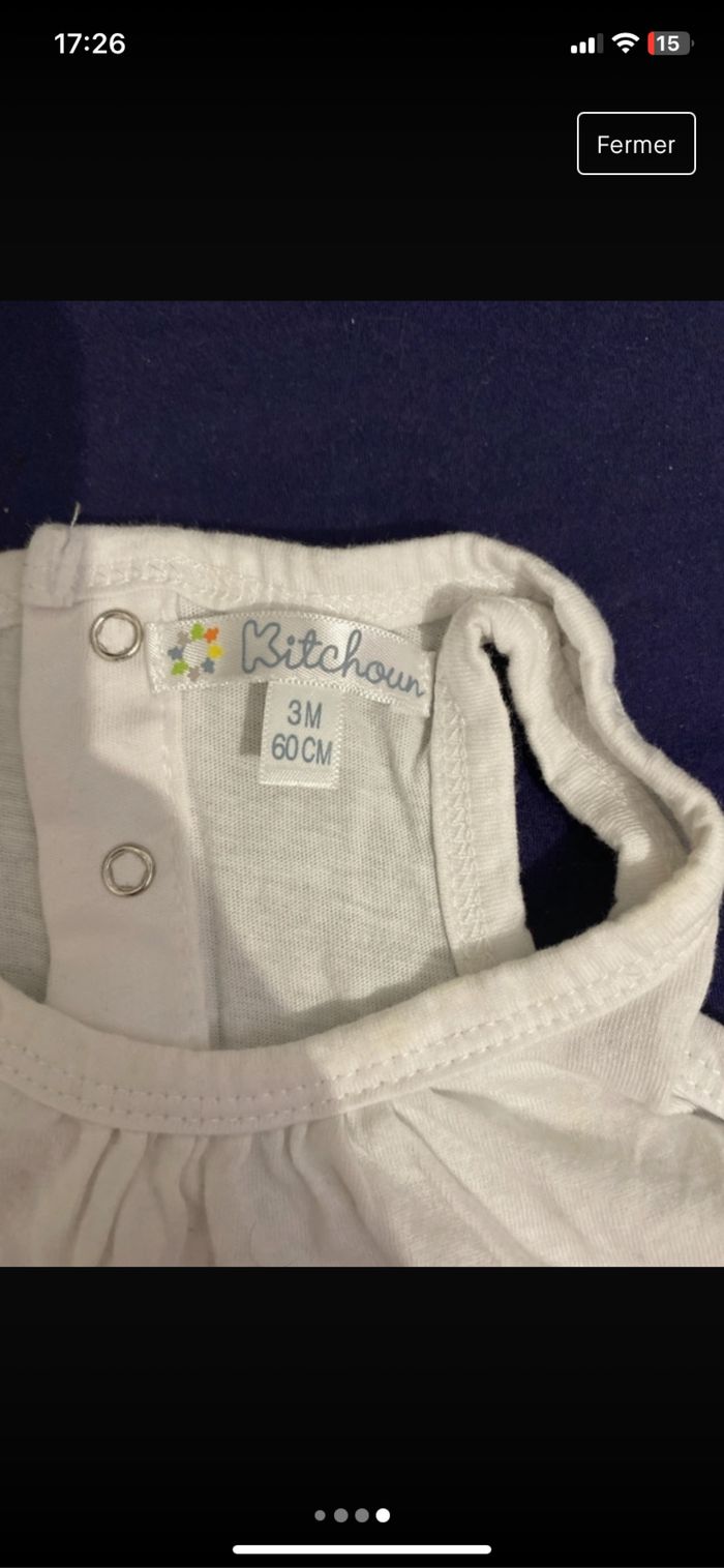 Débardeur 3 mois rose et blanc - photo numéro 4