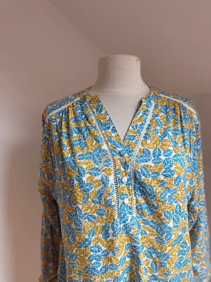 Superbe blouse neuve fluide fleurie en coton et viscose Season neuve 🌸 44 XXL - photo numéro 2