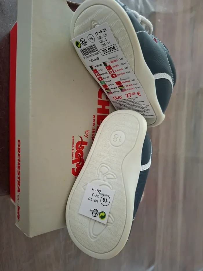 Chaussure cuir souple bébé