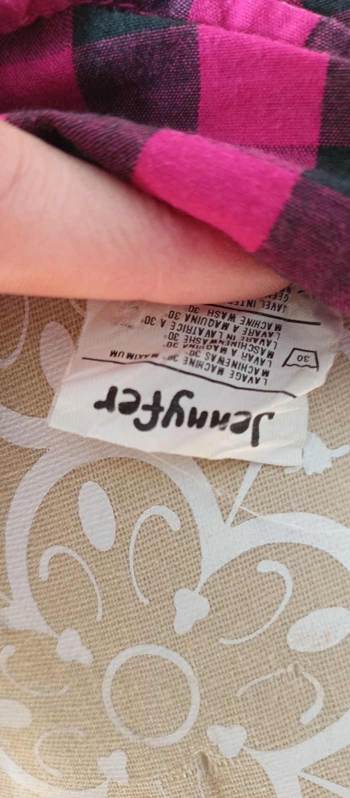 Chemisier à carreaux rose fushia et noir à manches - photo numéro 5