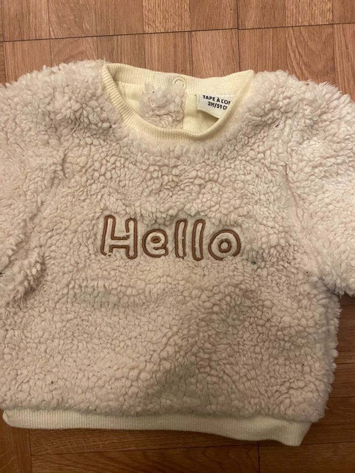 Pull sweat beige en moumoute Tape à l’Oeil - photo numéro 2