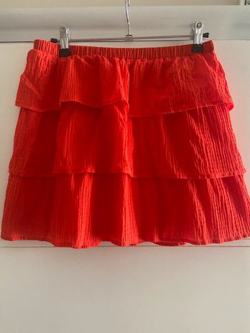 Jupe courte d’été à volants H&M rouge