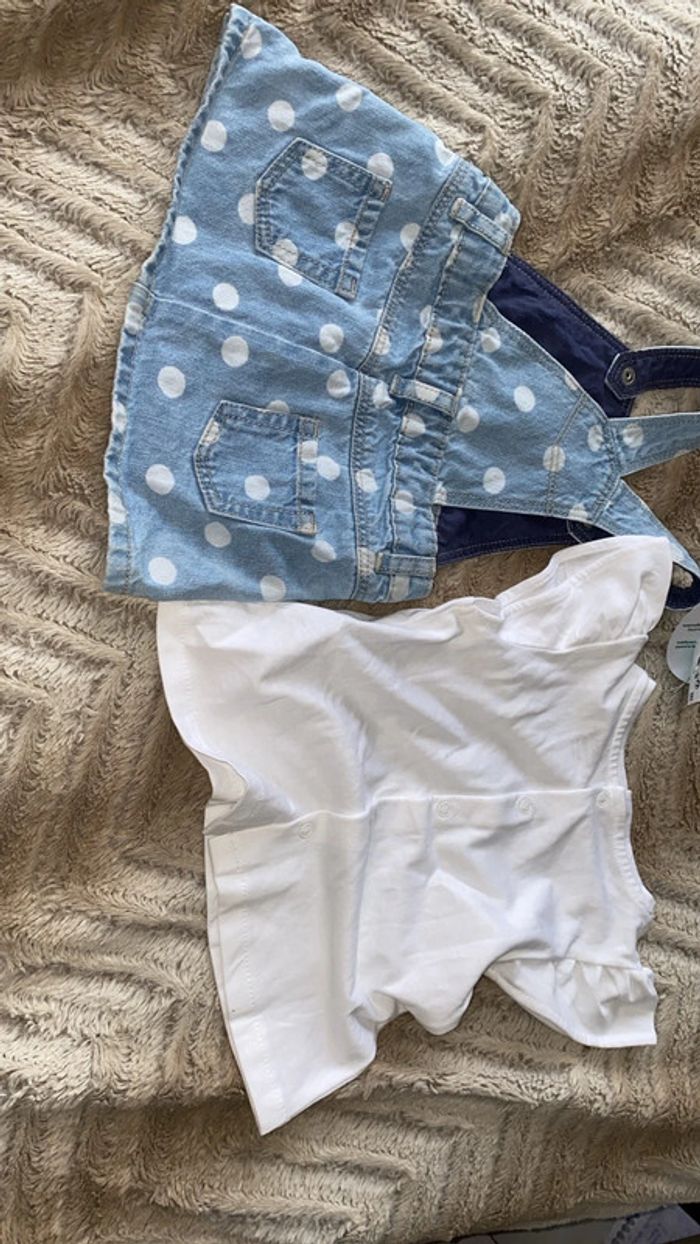 Ensemble salopette jupe + Ter shirt - photo numéro 3