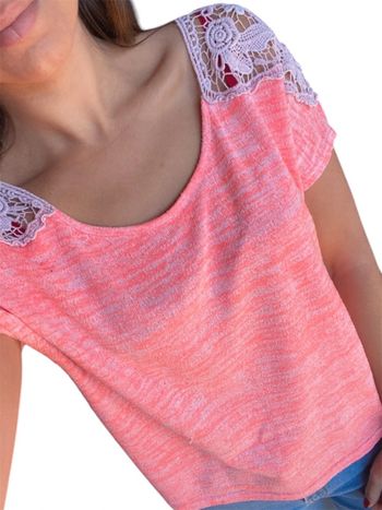 Teeshirt épaule dentelle Gémo