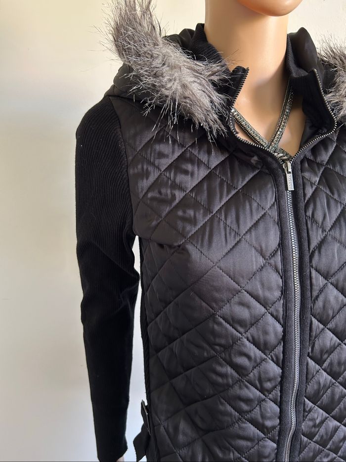 Veste noire bi matière avec capuche Morgan taille S jamais portée - photo numéro 4