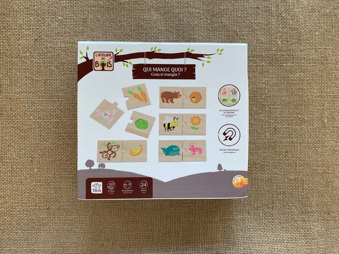 Puzzle en Bois 24 pièces Qui mange Quoi ? L'atelier du Bois