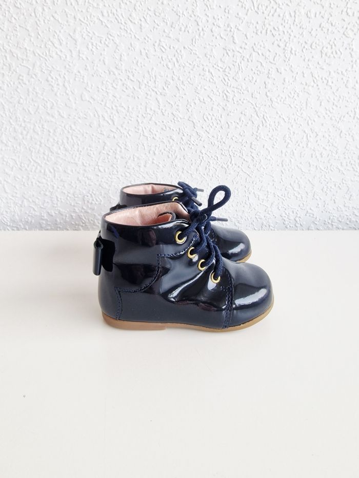 Jacadi - Bottillons en cuir vernis - Bleu marine - 19 - photo numéro 1