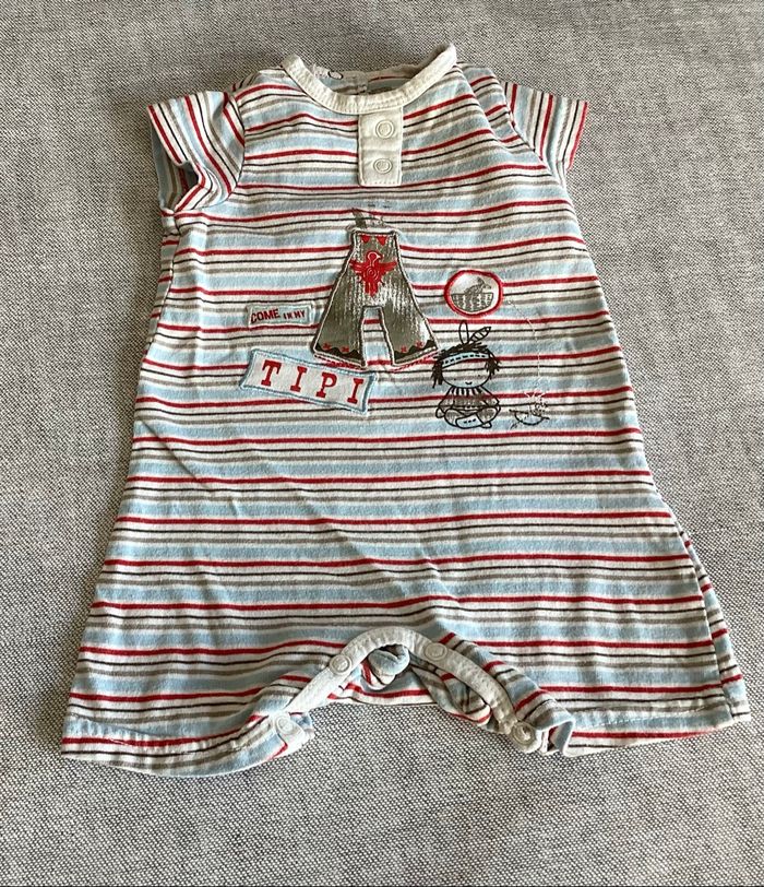 Combi short rayé m.courtes 3 mois
