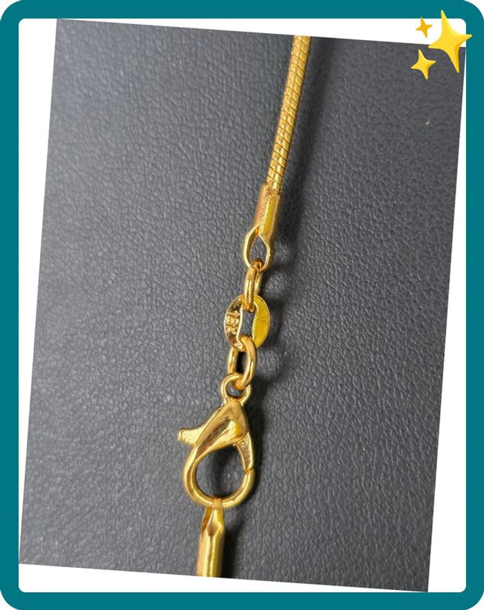Collier maille serpent rond 1mm 55cm plaquage OR - photo numéro 5
