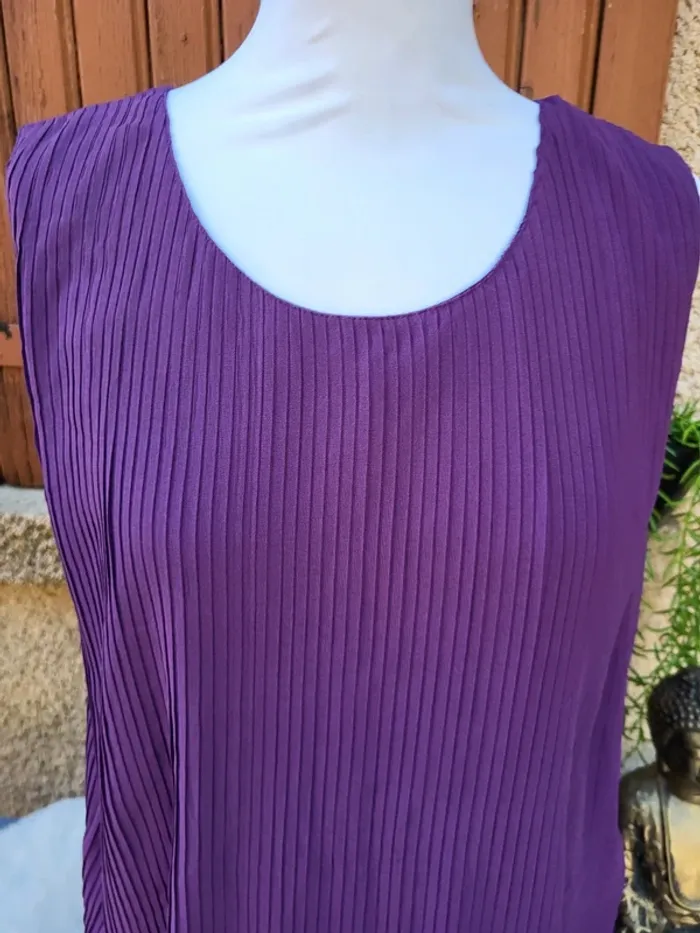 Tunique voile plissé violet blancheporte taille 42 - photo numéro 4