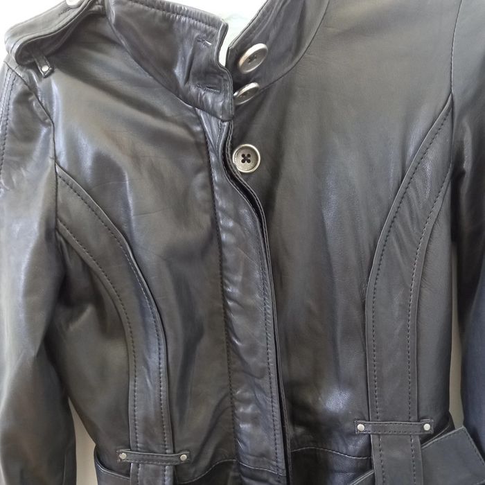 Veste cuir noire mi-longue Forestland 36 38 - photo numéro 5