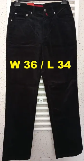 Pantalon en velours noir Pierre Cardin Taille W 36 / L 34