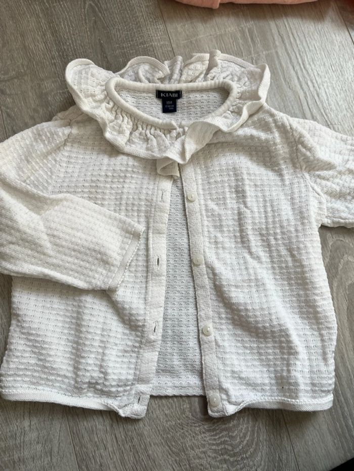 Gilet fin blanc cassé 18 mois