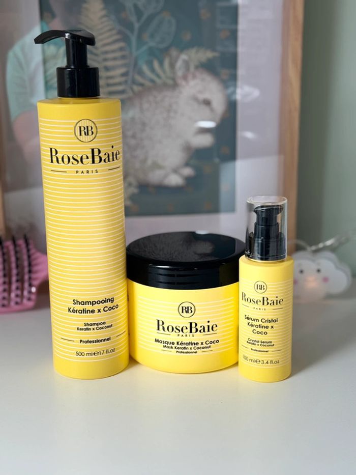 Trio soins, capillaires réparation et soins nourrissant, intenses, rosebaie