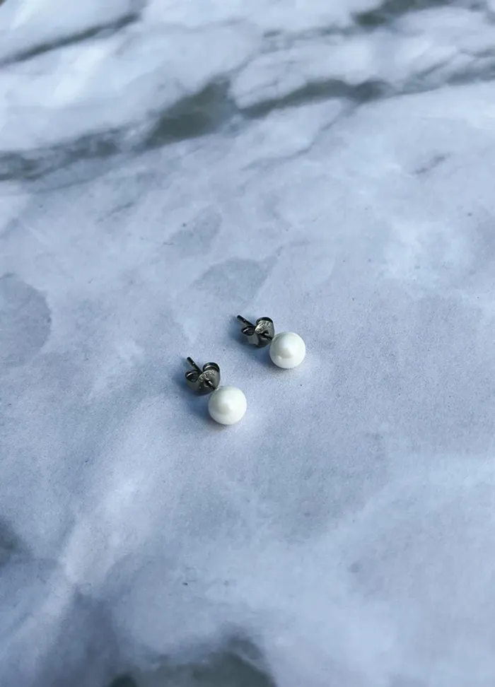 Boucles d’oreilles perle acier inoxydable