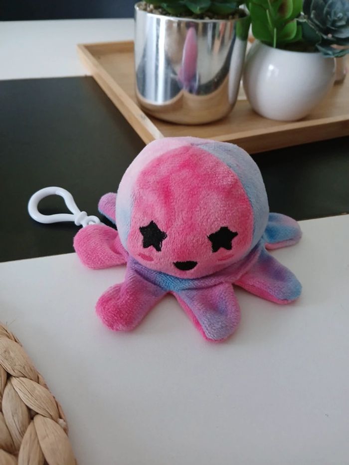 Porte clés peluche pieuvre réversible 🌿🔑