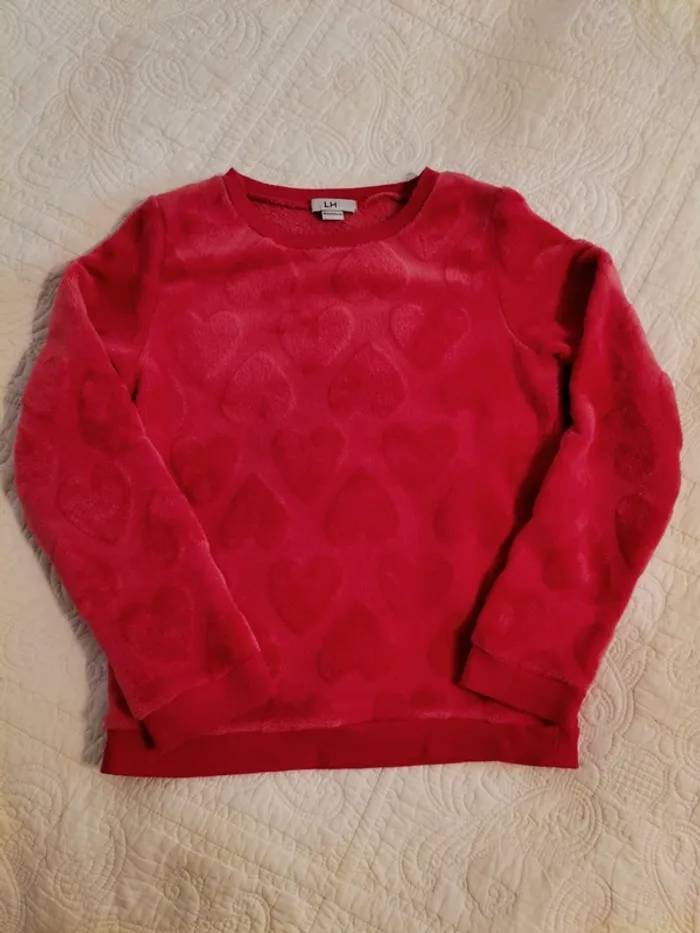 Sweat tout doux - rouge - La Halle - 10 ans