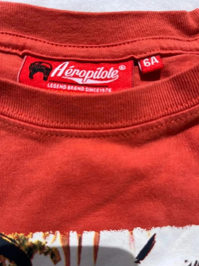 T shirt orange 6 ans aeropilote - photo numéro 5
