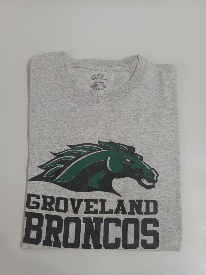 Tee-shirt vintage Groveland Broncos  gris taille M