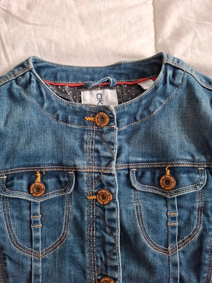 Veste en jean Okaïdi 8 ans bleu à pressions - photo numéro 3