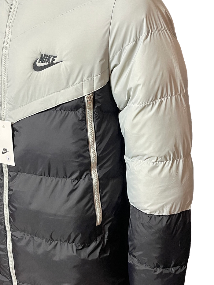 doudoune longue broderie nike grise et noir 2025 nouveauté - photo numéro 3