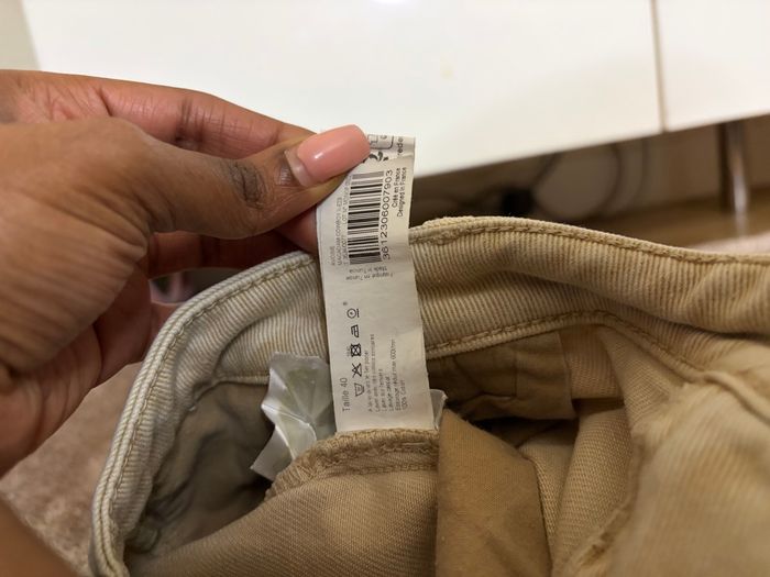 Jean beige écru taille L - photo numéro 4