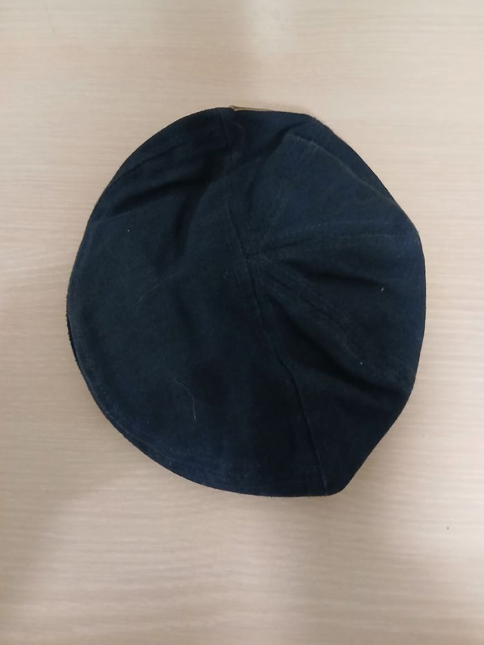 Beret bebe en coton bleu marine taille 9/12 mois tour de tete  44,5cm - photo numéro 4