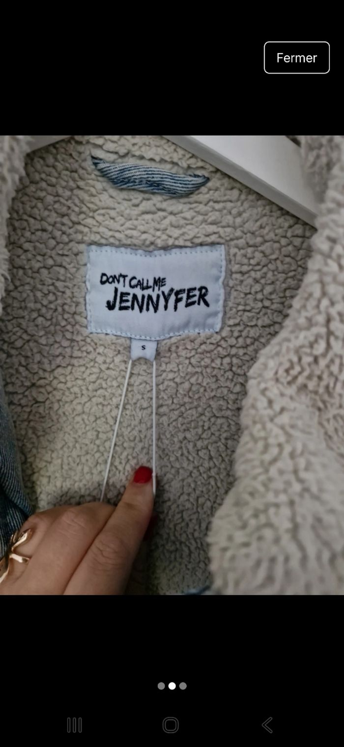 Veste en jean avec  2  poches + intérieur polaire - photo numéro 2