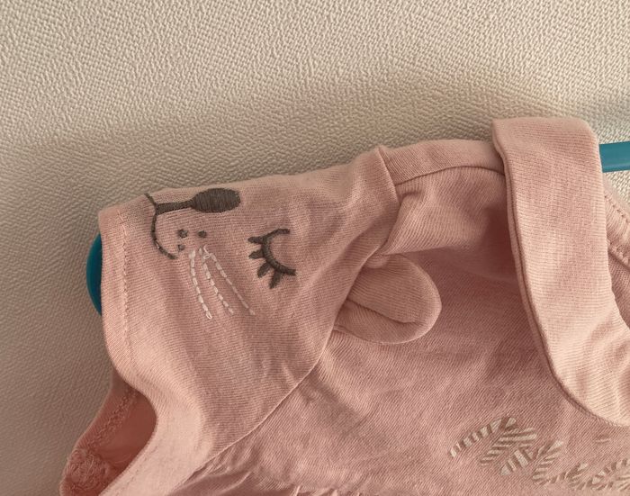 Tee-shirt col Claudine manche brodée chats fille 12 mois - photo numéro 3