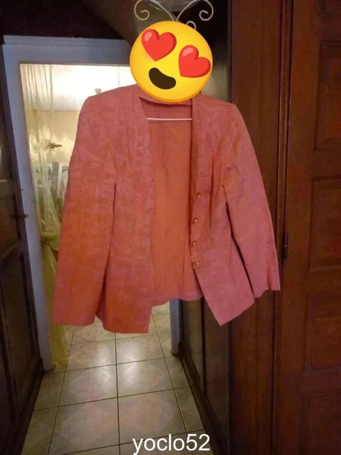 Veste style tailleur corail Camaieu S/36 - photo numéro 5