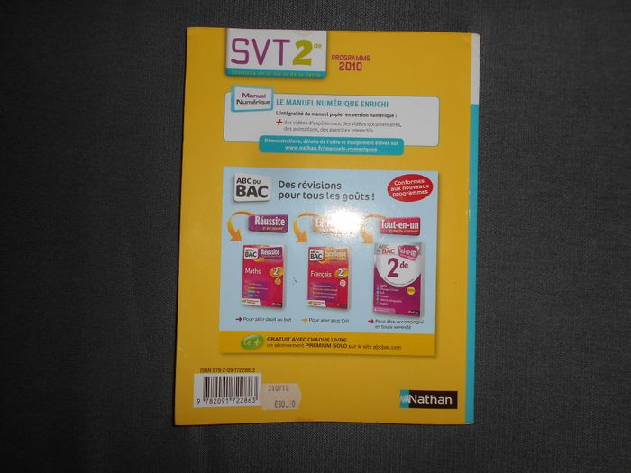 Livre: SVT 2nde, programme 2010 (Nathan) - photo numéro 2